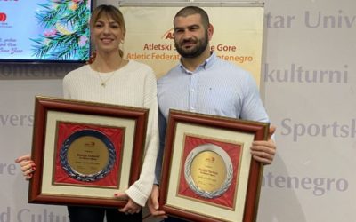 Članovi Atletskog kluba Podgorica Marija Vuković i Danijel Furtula, najbolji atletičari Crne Gore